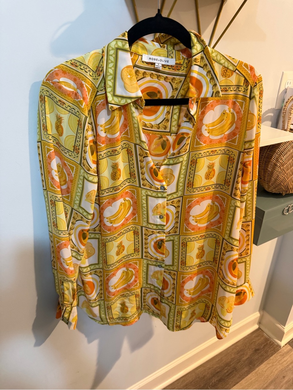 Rose & Olive Yellow Orange Fruit-Print Blouse